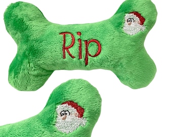 Dog Toy-Squeaky Bone - Christmas-Santa Face