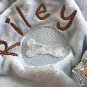 Dog Blanket-Embossed Bone or Paw Print-Personalized - Dog Gift - Embroidered