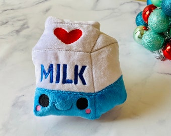 Milk Carton Plushie - Dog Toy - Valentine Gift  - Heart - Handmade - Softie
