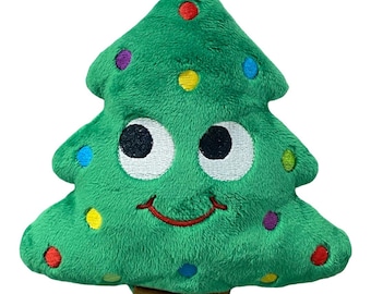 Handmade Christmas Tree Dog Toy-Holiday Plush Toy-Cute Festive Pet Gift-Soft Squeaky-Crinkle