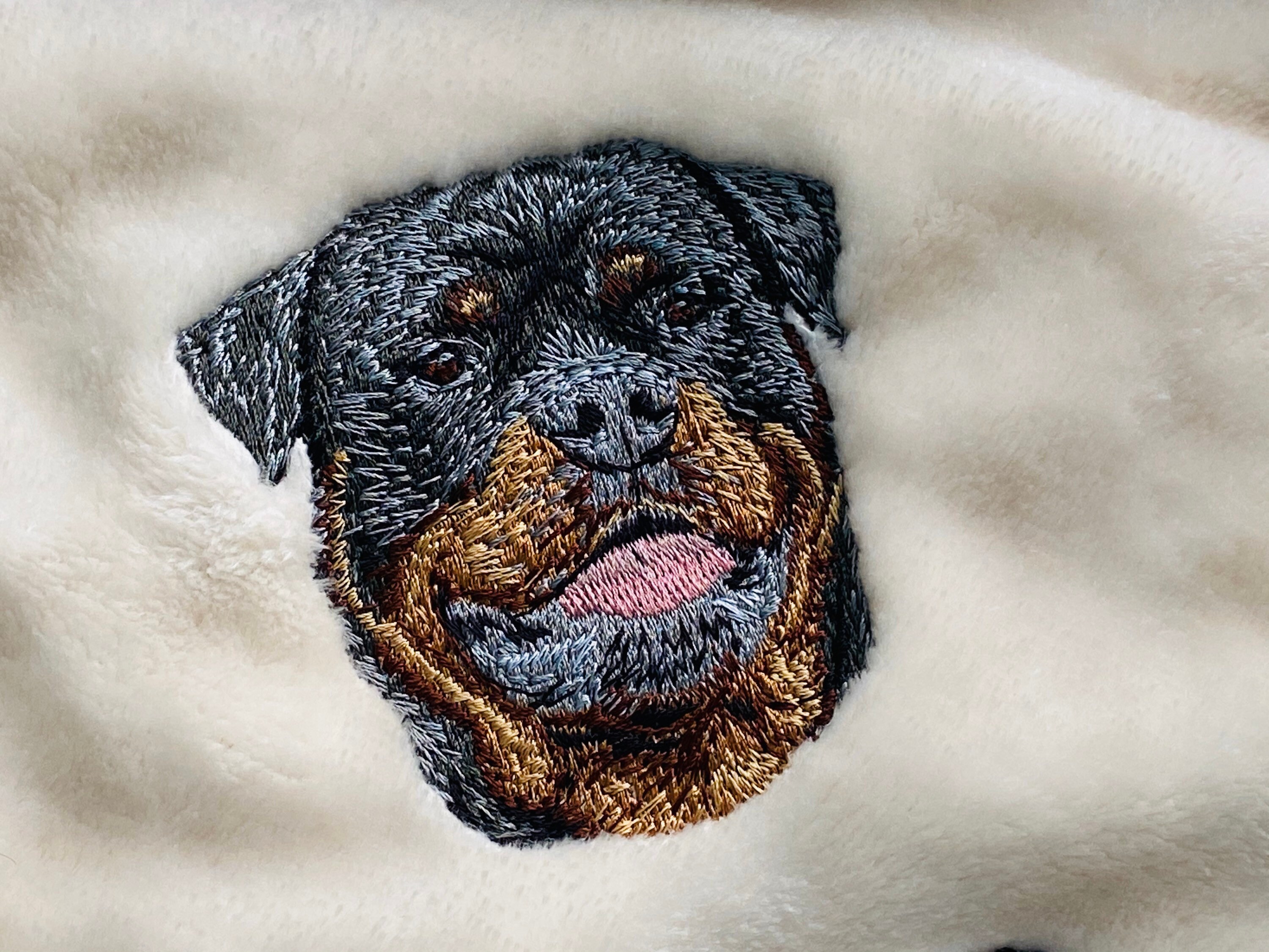 RottweilerBlanketPersonalizedOversizedEmbroideredPersonal Etsy