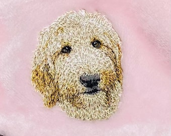 Personalized Goldendoodle Dog Blanket: Custom Embroidered Puppy Blanket