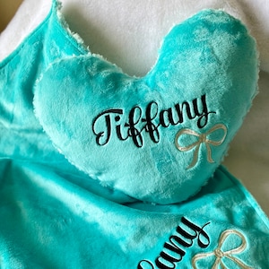 Personalized Dog Pillow: Embroidered Minky Heart Napping Pillow