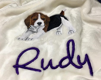 Beagle Puppy-Dog Blanket-Personalized
