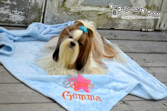 embroidered dog blankets