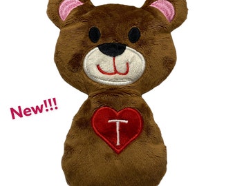Dog Toy-Love Teddy Bear-Handmade-Crinkle-Squeaker Dog Toy-Valentine Gift