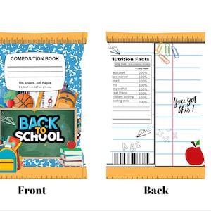 Back to School Chip Bag Template – Instant Download