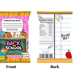 Back to School Chip Bag Template – Instant Download