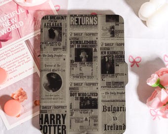 Retro Newspaper Kindle Case With Hand Strap, Kindle 6/6.8/7" Case, Kindle Paperwhite 12th/11th/10th Case, Kindle 12/11/10, 2025 Kindle Case