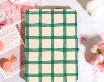 Green Plaid Kindle Case With Hand Strap, Kindle 6/6.8/7" Case, Kindle Kobo Paperwhite 12th/11th Case, Kindle 12/11/10, 2025 Kobo Case
