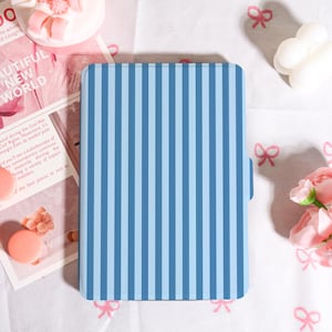 Darkblue Stripes Kindle Case With Hand Strap, Kindle 6/6.8/7&quot; Case, Kindle Paperwhite 12th/11th/10th Case, Kindle 12/11/10, 2025 Kindle Case