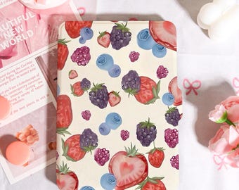 Berry Pattern Kindle Case With Hand Strap, Kindle 6/6.8/7" Case, Kindle Paperwhite 12th/11th/10th Case, Kindle 12/11/10, 2025 Kindle Case