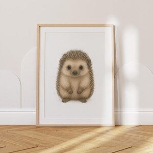 Woodland Nursery Print Wall Art Gift, Printable Forest Animal Baby Room Decor, Woodland Hedgehog Nursery Decor, Nursery Wall Art to Print