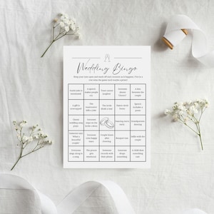 Juego de Bingo para Bodas – Juego de Fiesta Imprimible para la Recepción de Bodas – 10 Cartones de Bingo Únicos – Descarga Instantánea en PDF – Juegos Digitales para Fiestas
