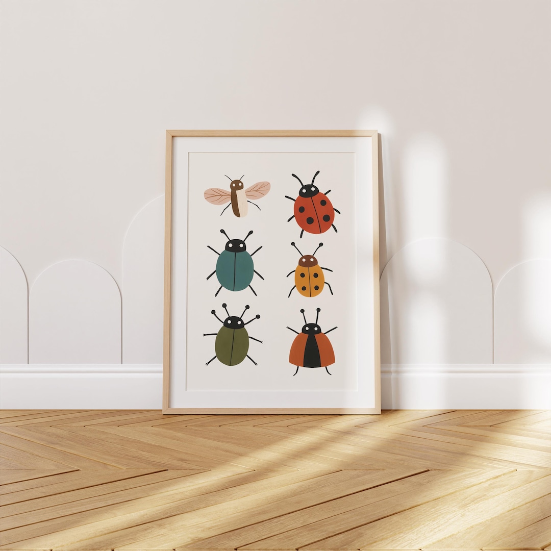 Colorful Bug Wall Art Printable: Beetle Collection for Nursery and Kids ...