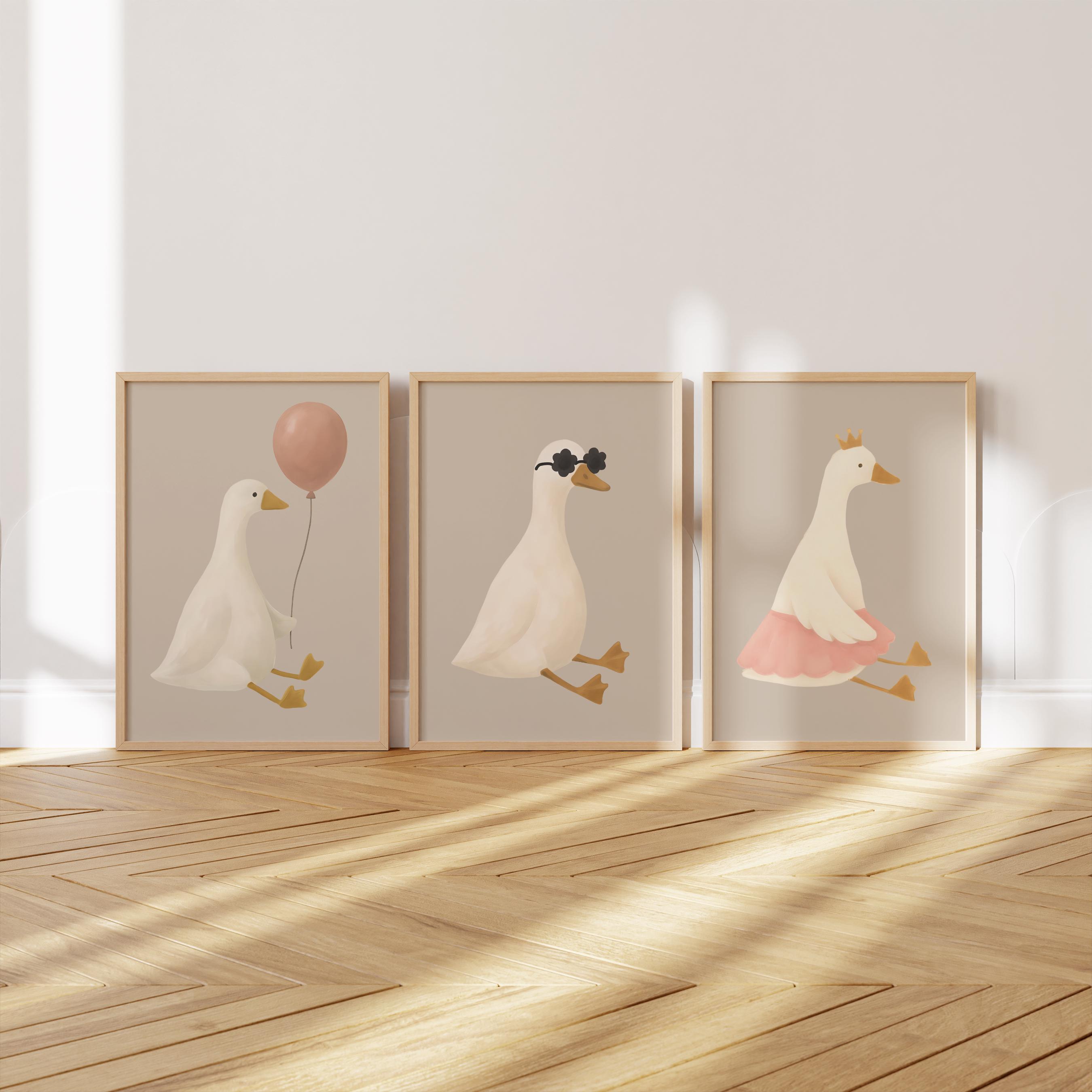 50 Goose Nursery Wall Art Bundle, Cute Animal Posters for Kids Room ...