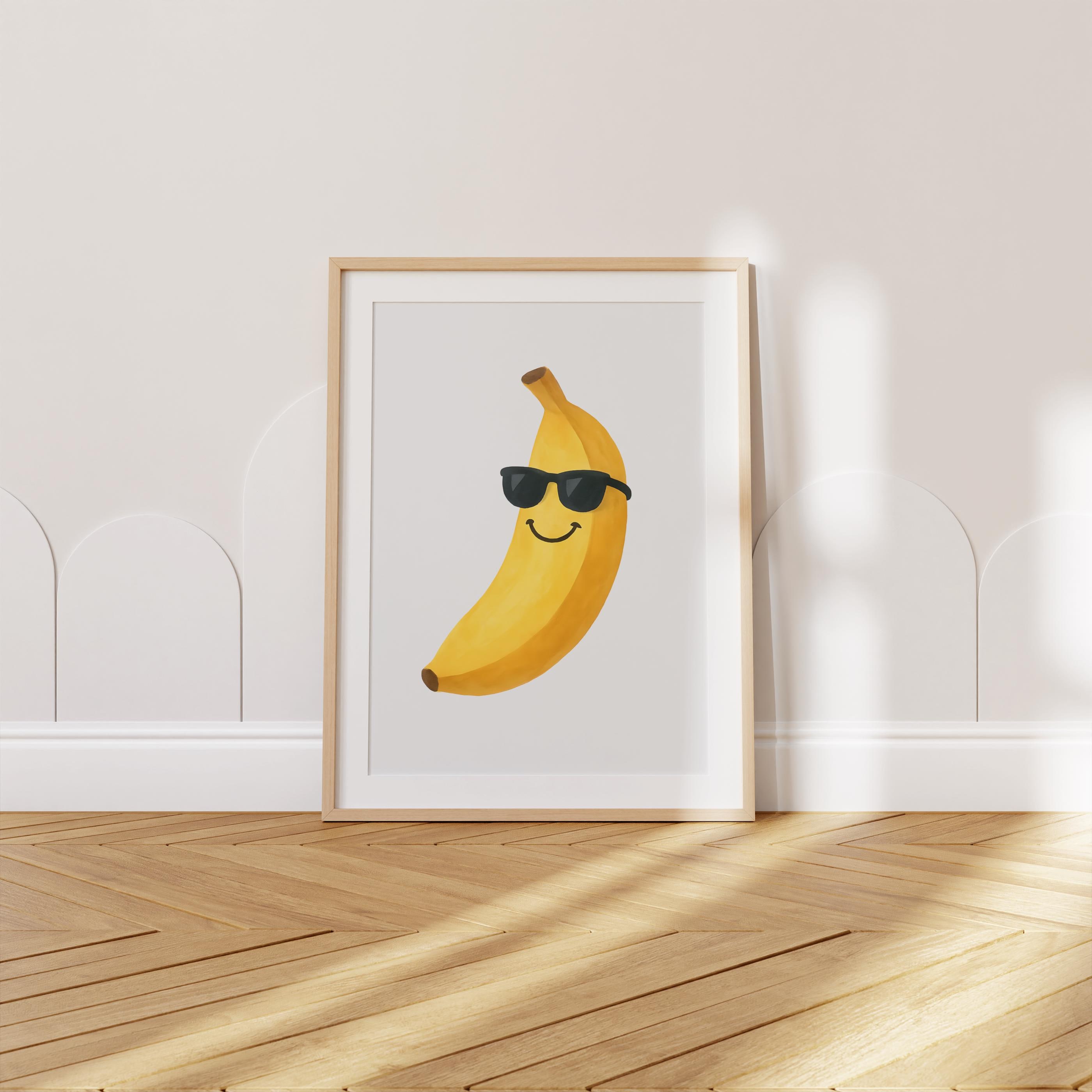 Cool Banana Digital Poster, Kids Wall Art, Fun Fruit Decor for
