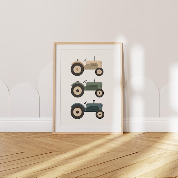 Vintage Tractor Wall Art Set – Rustic Farm Vehicle Printable Poster for Kids Room, Nursery Decor, Boy Bedroom Artwork, Retro Farmhouse Print