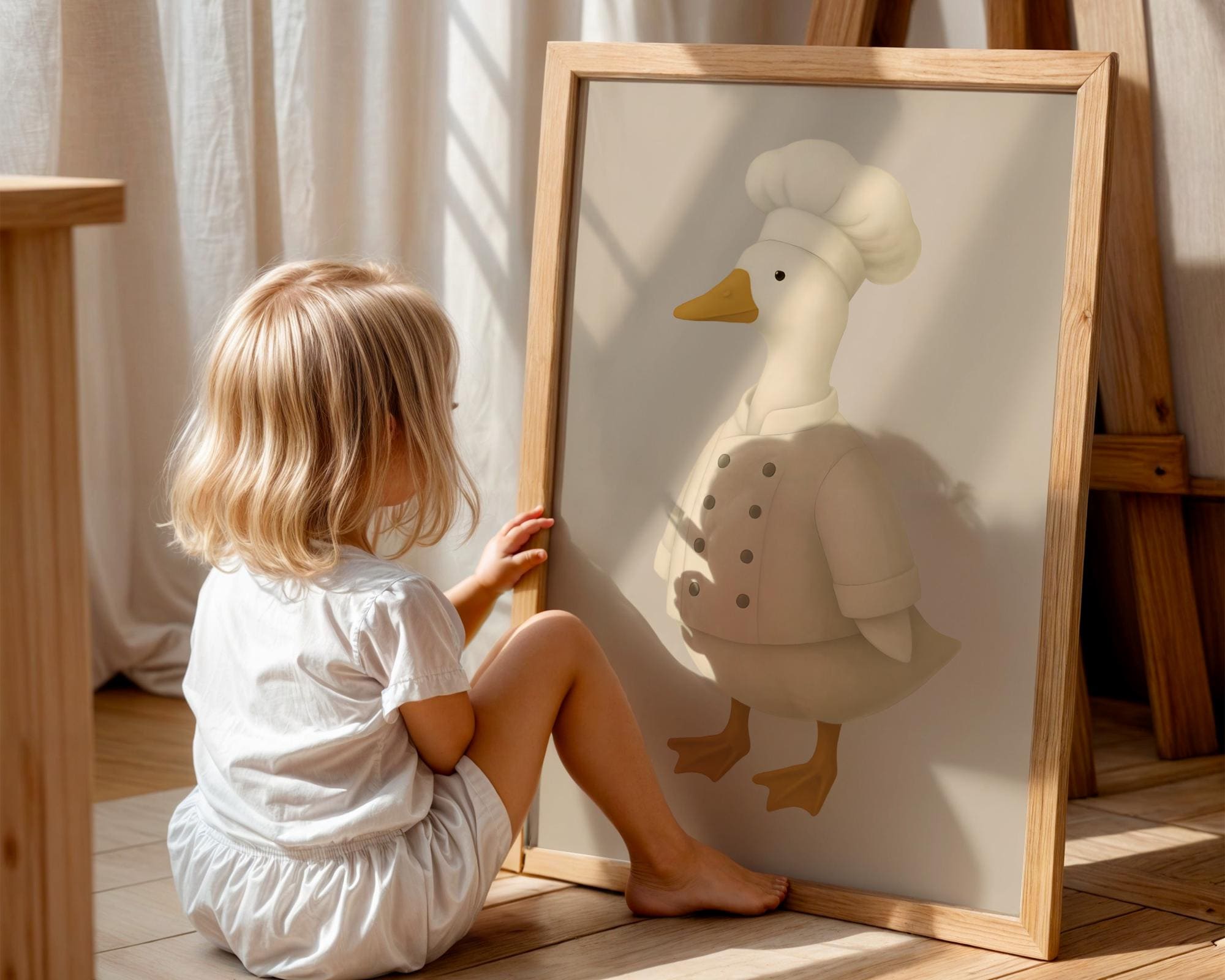 Cute Chef Goose Digital Poster | Farm Animal Wall Art for Kitchen ...