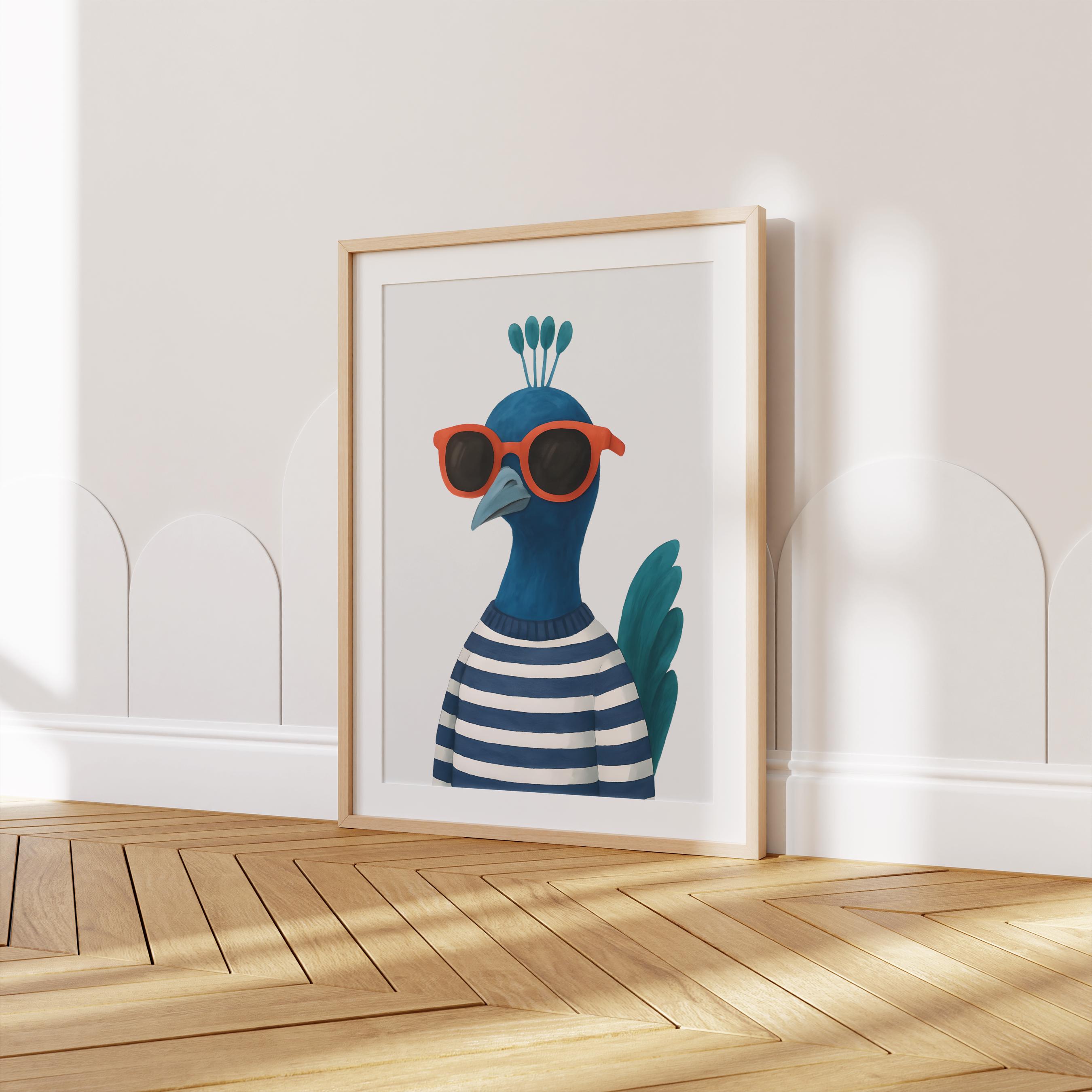 Wee Blue Coo Le Negresco Building Architecture Illustration Large XL Wall Art Canvas Print