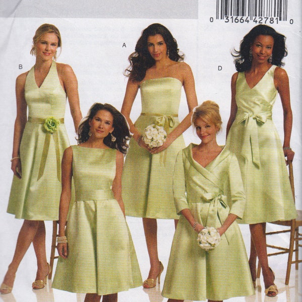 Butterick 5322 Sewing Pattern Dresses, Sash UNCUT Bridal Evening Halter Neckline Sizes 16-24