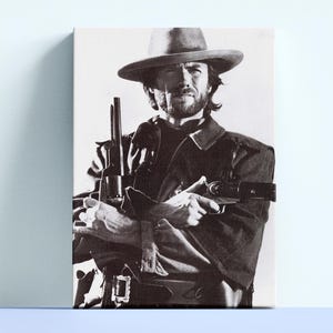 Vintage Clint Eastwood Canvas,Black and White,The Outlaw Josey Wales Wall Art,Framed Option,Western Print, Cowboy Wall Decor,Gift for Cowboy