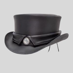 Zwarte Marlow-hoed met kraagband | Unieke statement-kraaghoed | Moderne minimalistische hoofddeksels