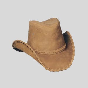 Rodeo cowboyhoed stierenhuid | Westernmuts met stierenrijder | Leren cowboyhoed