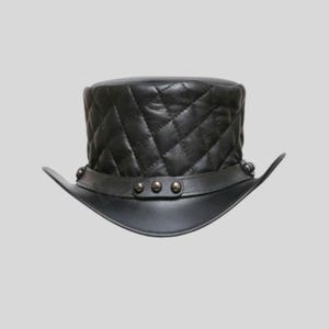Leren steampunk-hoge hoed | Vintage festivalhoed | Steampunk-kostuumaccessoire