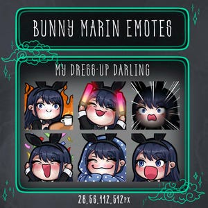 Bunny Marin Emote Pack for Twitch/Discord/YouTube – My Dress-Up Darling (Marin Kitagawa)