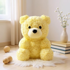 Rose Teddy Bear – Forever Flower Gift, Valentine’s Day, Anniversary, Birthday 3D Printed
