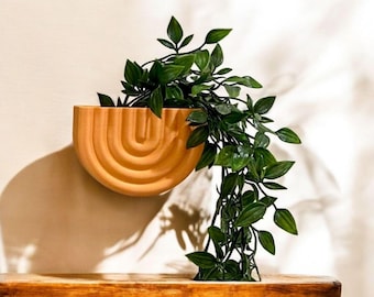 Wall Mounted Planter - Modern Floating Shelf for Succulents, Herbs, and Small Plants - Eco-Friendly Home Decor 3D Printed