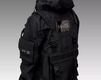 Techwear Streetwear Cosplay Futuristic Black Jacket Hoodie