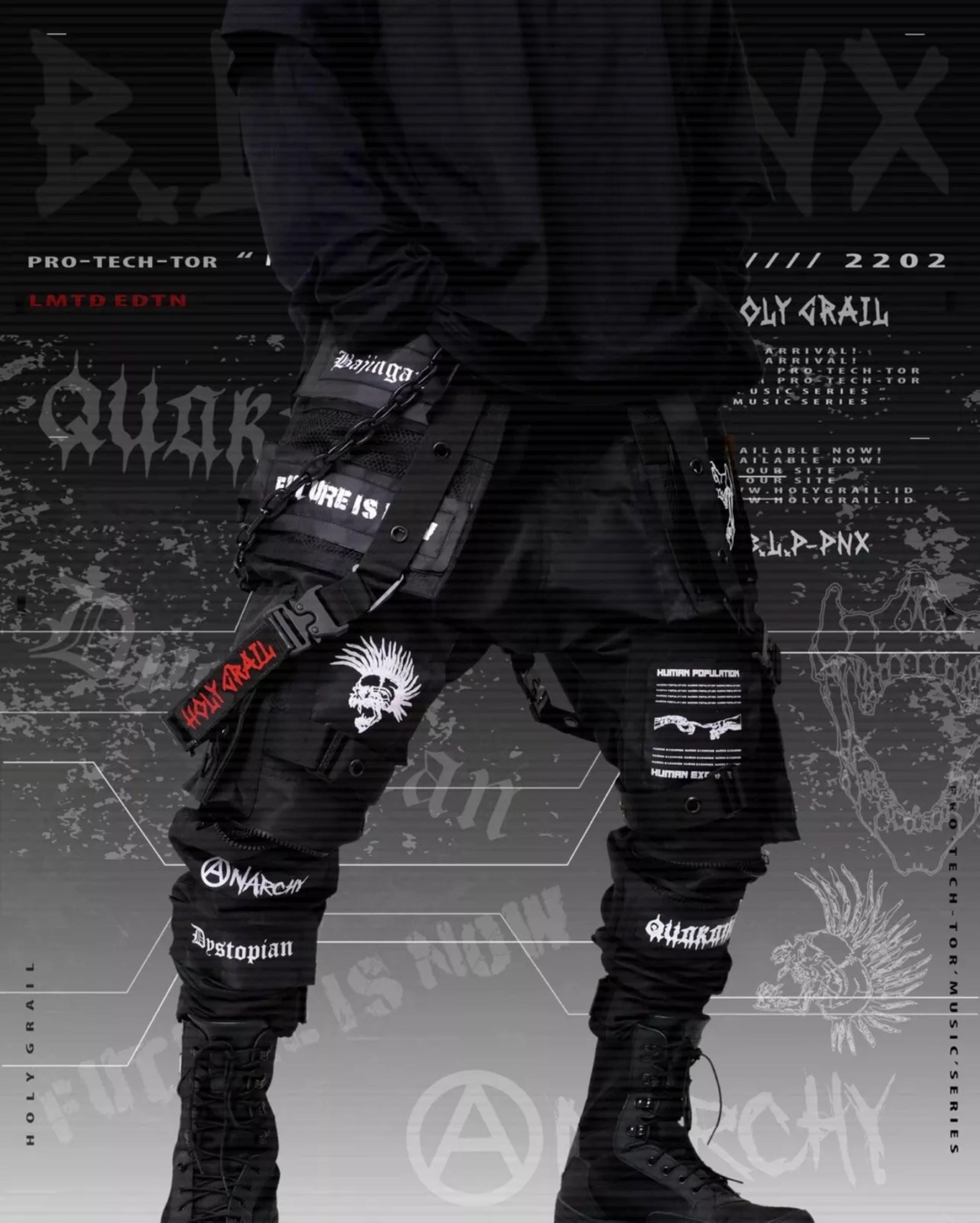 Techwear Streetwear Cosplay Holygrail Black Tactical Streetwear