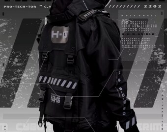 Techwear Streetwear Cosplay Futuristic Black Jacket Hoodie Full