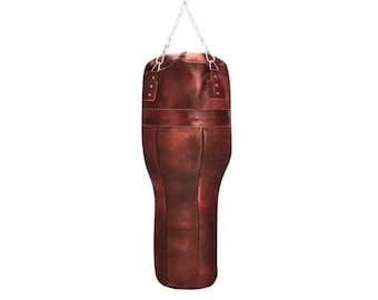 Vintage Kunstleder Premium Boxsack Hochleistungstraining mit Stahlkette Boxsack