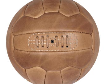 Handmade Vintage Style Leather Soccer Ball: Retro Football Décor practice