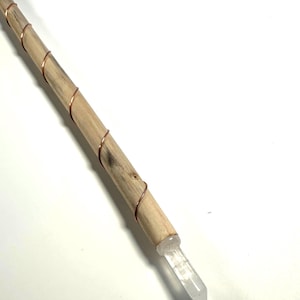 Wood Magic wand, Wood crystal wand, Pagan wand, Witch wand, Wicca wand, Cerimonial wand, Ritual wand, amplifier of the user’s will by 10x.