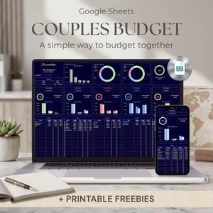 Monthly Couples Budget Spreadsheet | Shared Expenses Tracker in Google Sheets