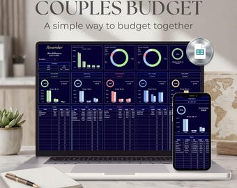 Monthly Couples Budget Spreadsheet | Shared Expenses Tracker in Google Sheets