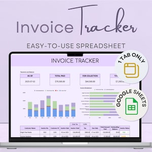 Invoice Tracker Google Sheets | Editable Payment & Client Log | Business Invoice Spreadsheet | Small Business Finance Template