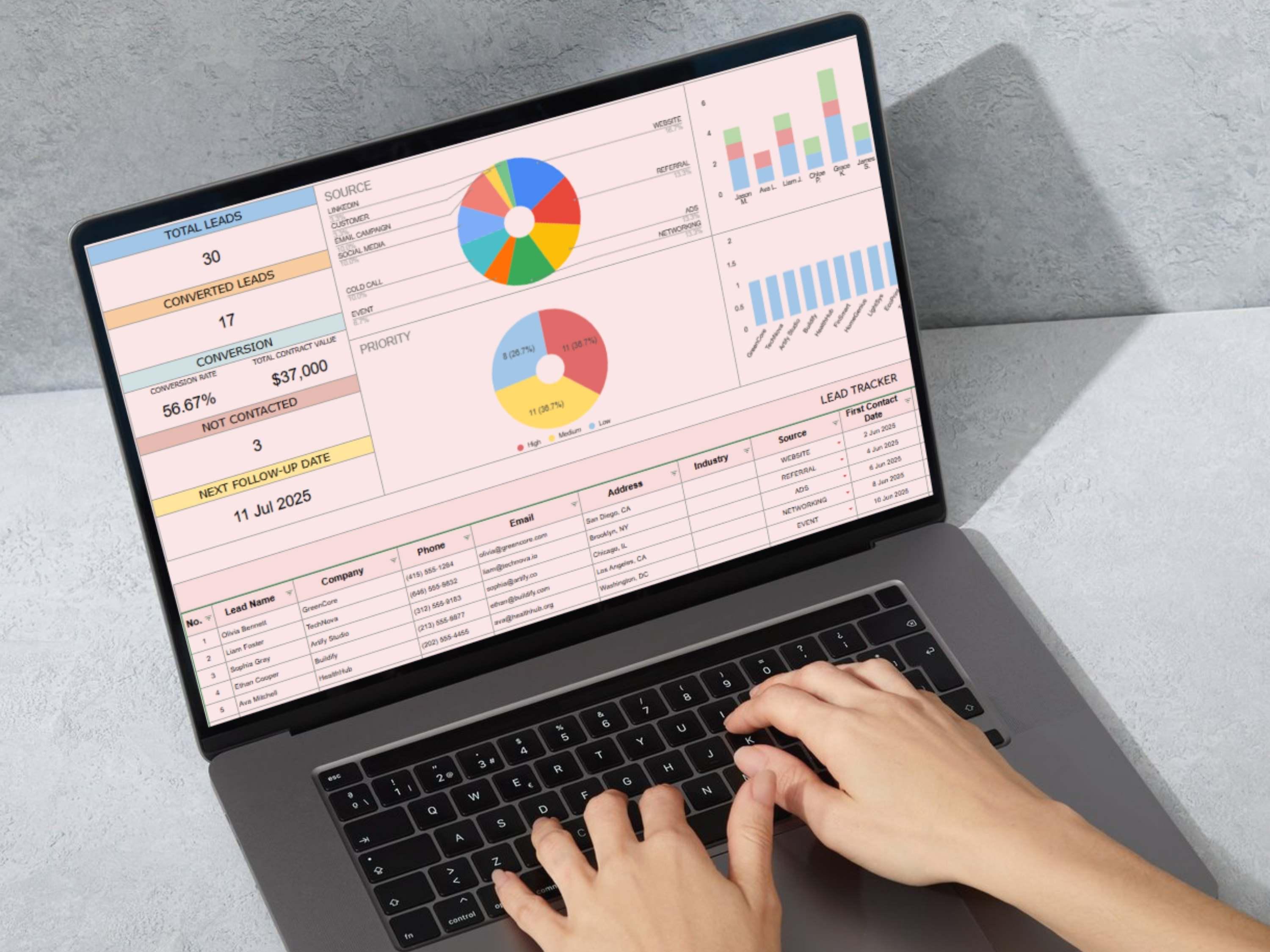 Lead Tracker Spreadsheet | Client CRM Google Sheets for Converting ...