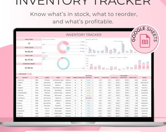 Hoja de cálculo de Google para el seguimiento de inventario: Gestión de stock para pequeñas empresas (Descarga digital)