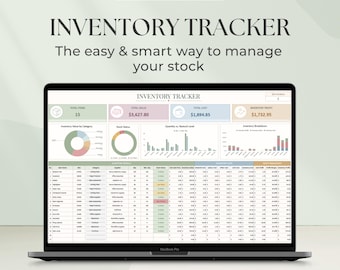 Einfache Bestandsverfolgung Google Sheets | Bestandsführungs-Vorlage für kleine Unternehmen | Stock Tracker Tabelle | Produktübersicht