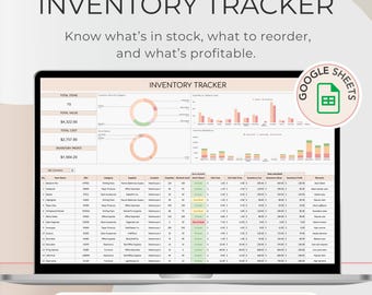 Inventory Tracker Google Sheet Template: Small Business Stock Management (Digital Download)