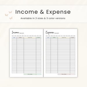Printable Income & Expense Tracker – Monthly Budget Worksheet, Profit and Loss Template, Personal Finance Planner, Cash Flow Money Tracker