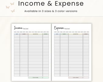 Druckbare Einnahmen und Ausgaben Tracker: Monatlicher Budgetplaner (PDF & Canva Vorlage)
