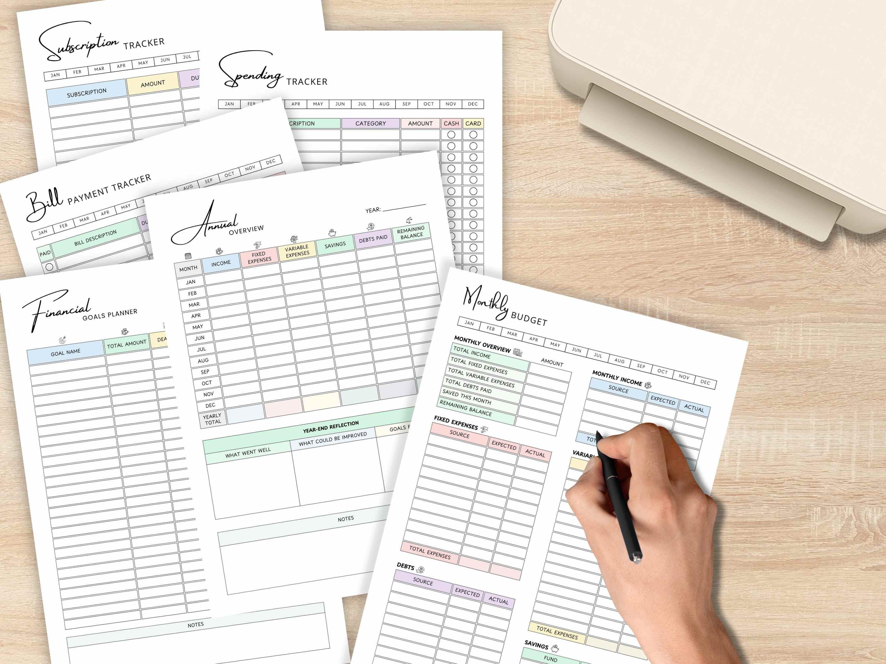 Printable Budget Planner Templates Bundle | Monthly Budget, Bill ...