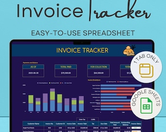 Invoice Tracker Spreadsheet | Google Sheets Template (Digital Download)