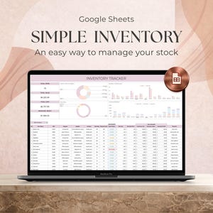 Simple Inventory Tracker Spreadsheet | Google Sheets Template - Stock, Reorder Alerts, Small Business Profit Tracking